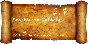 Stojkovits Valéria névjegykártya